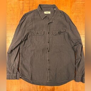 Buck Mason Large button up twill work shirt button up navy